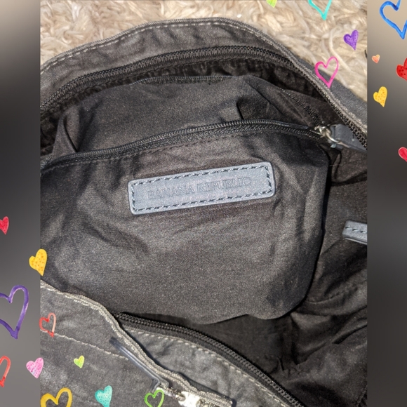 BANANA REPUBLIC CHARCOAL GRAY NYLON TOTE BAG - Picture 2 of 6